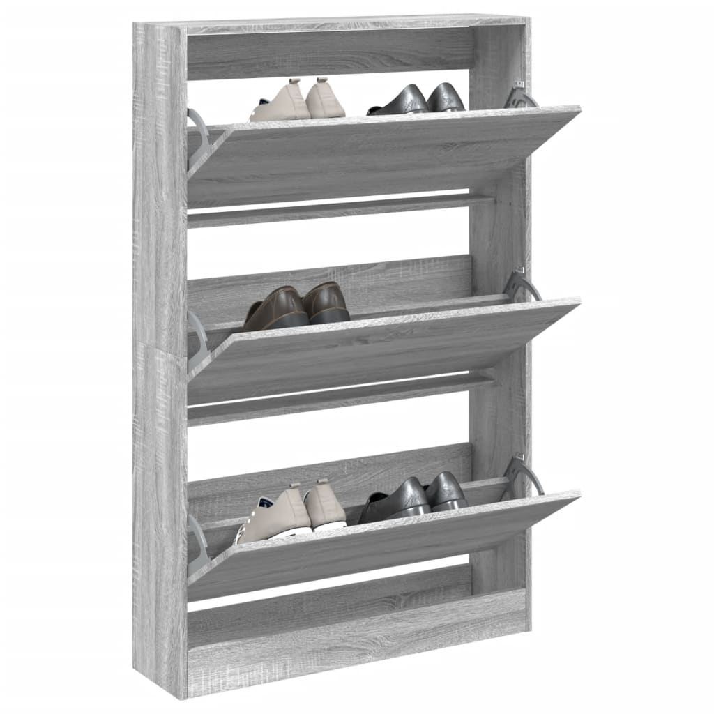 E-shop Multidom Botník sivý dub sonoma 80x21x125,5 cm spracované drevo