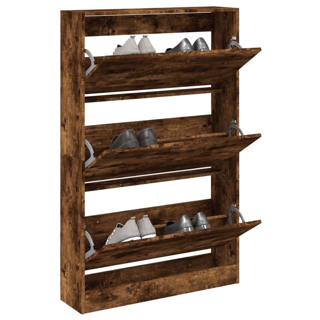 E-shop Multidom Botník dymový dub 80x21x125,5 cm spracované drevo