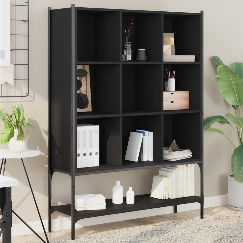 E-shop Multidom Knižnica čierna 102x30x141,5 cm kompozitné drevo