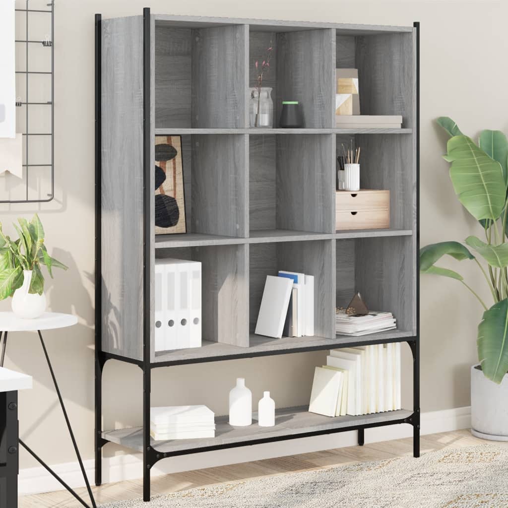 E-shop Multidom Knižnica sivá sonoma 102x30x141,5 cm kompozitné drevo