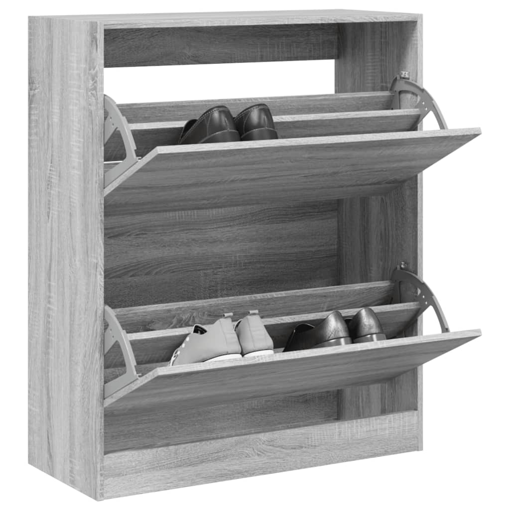 E-shop Multidom Botník sivý sonoma 80x34x96,5 cm kompozitné drevo