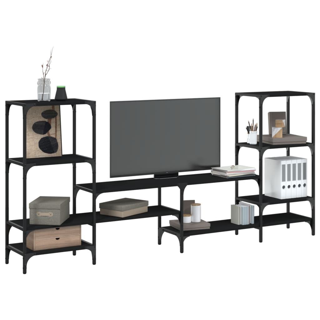 E-shop Multidom TV skrinka čierna 206,5x28,5x95 cm kompozitné drevo