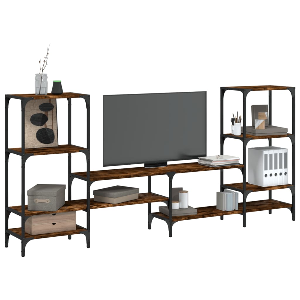 E-shop Multidom TV skrinka dymový dub 206,5x28,5x95 cm kompozitné drevo