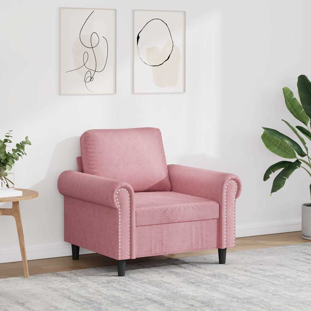 E-shop Multidom Kreslo ružové 60 cm zamat