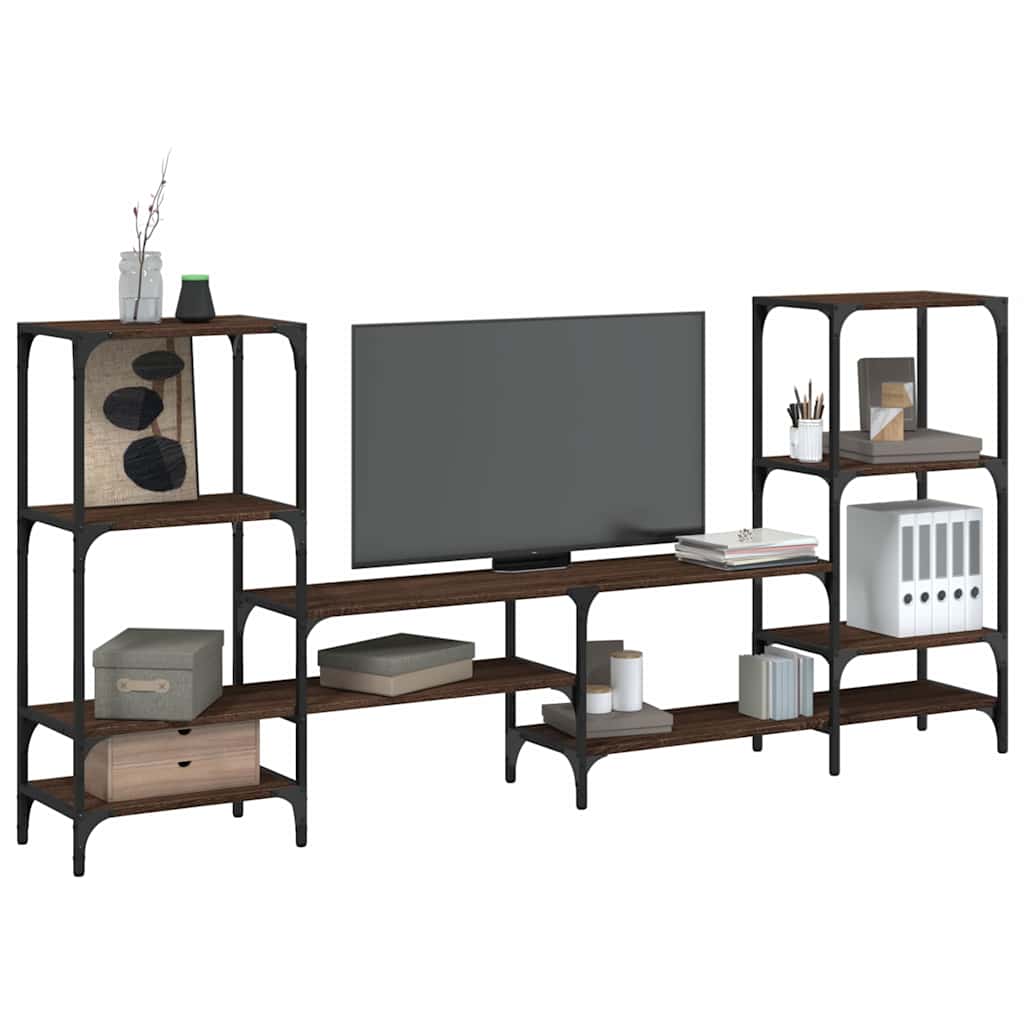 E-shop Multidom TV skrinka hnedý dub 206,5x28,5x95 cm kompozitné drevo