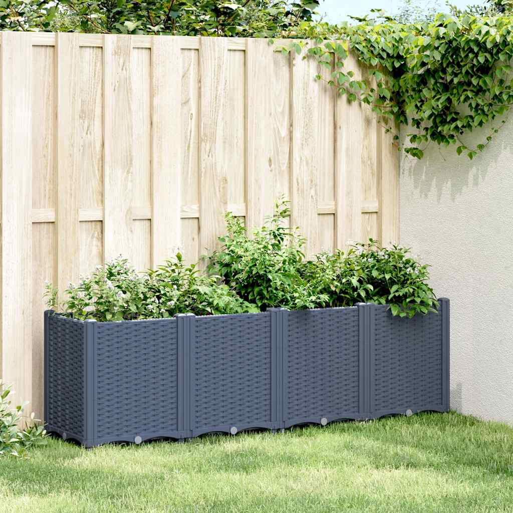 E-shop Multidom Záhradný kvetináč, modrosivý 160x40x53 cm, PP