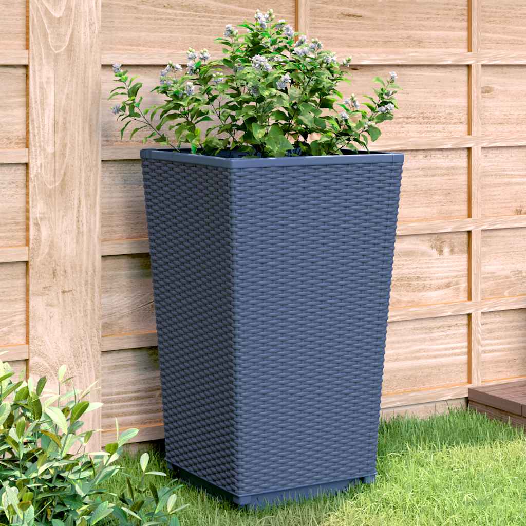 E-shop Multidom Záhradné kvetináče 4 ks, modrosivé 32,5x32,5x57 cm, PP