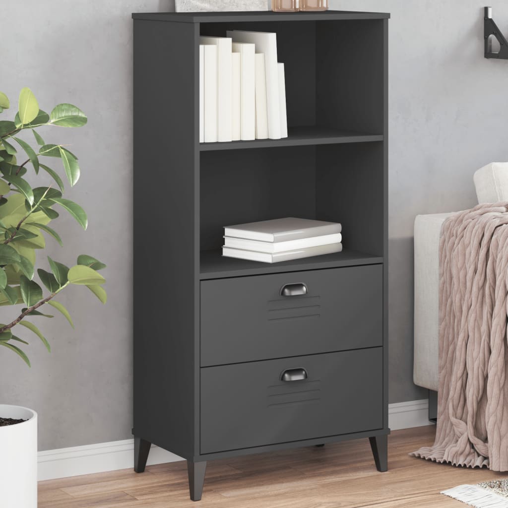 E-shop Multidom Knižnica VIKEN, antracitová 60x35x123 cm, kompozitné drevo