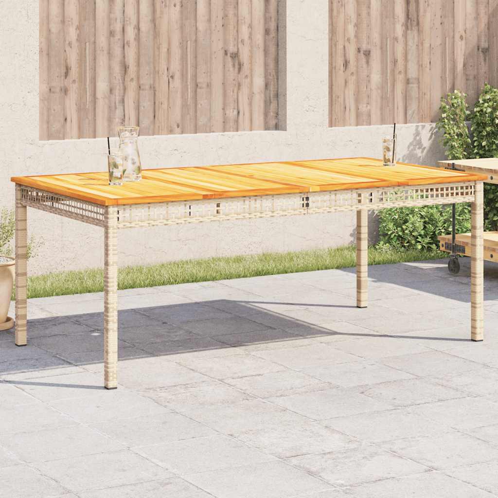 E-shop Multidom Záhradný stôl béžový 180x90x75 cm polyratan akáciové drevo