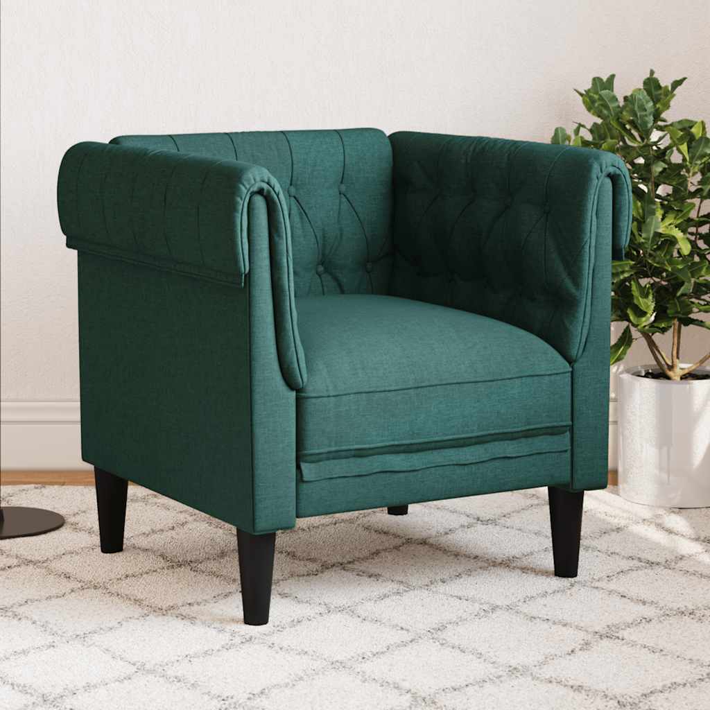 E-shop Multidom Pohovka Chesterfield tmavozelená látka
