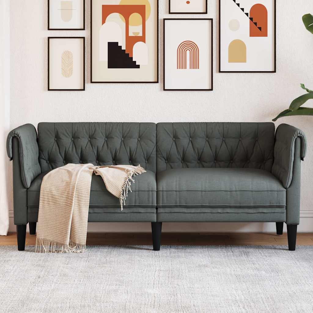 E-shop Multidom Pohovka Chesterfield 2-miestna tmavosivá látka