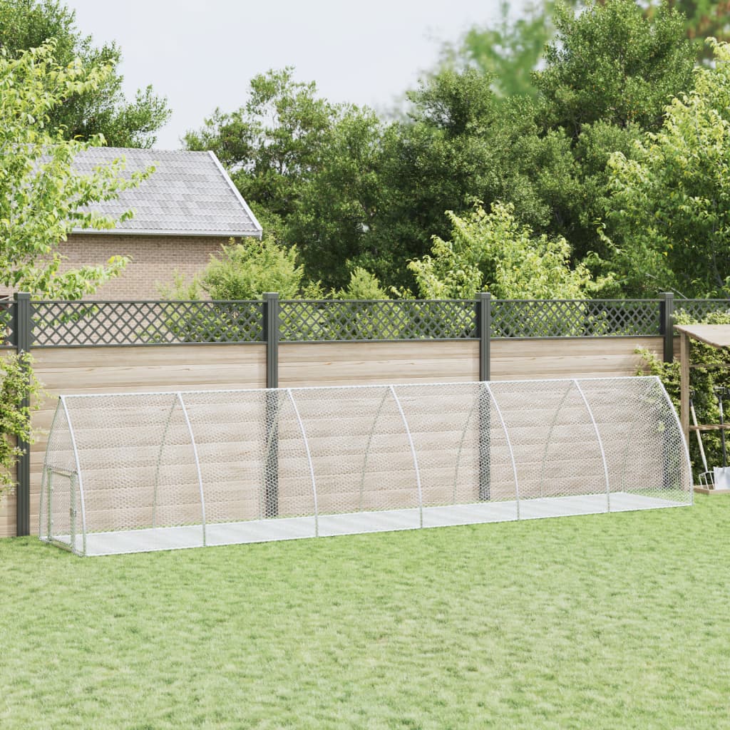 Multidom Králikáreň strieborná 105x600x120 cm pozinkovaná oceľ