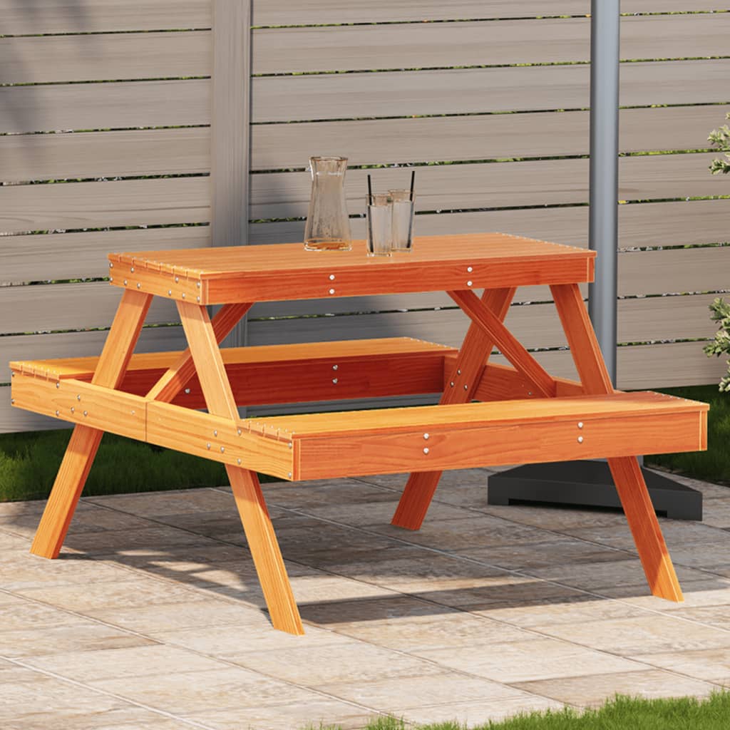 E-shop Multidom Piknikový stôl voskovohnedý 105x134x75 cm borovicový masív