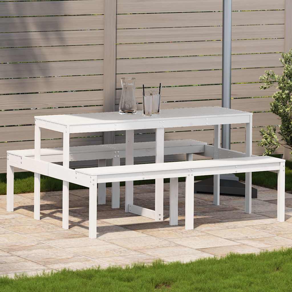 E-shop Multidom Piknikový stôl biely 160x134x75 cm borovicový masív
