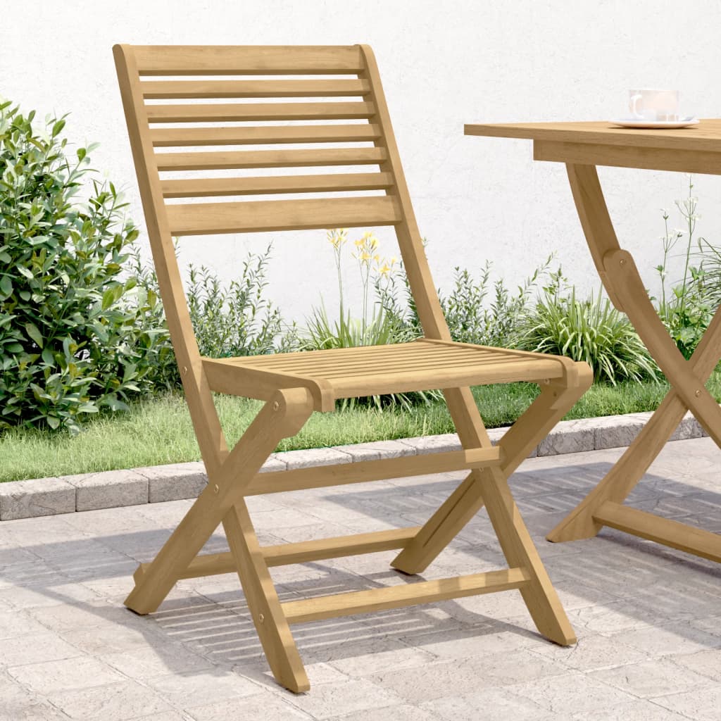 E-shop Multidom Skladacie záhradné stoličky 2 ks 48,5x61,5x87 cm akáciový masív
