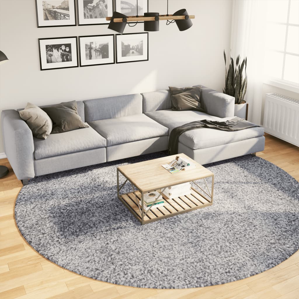 E-shop Multidom Shaggy koberec PAMPLONA, vysoký vlas, moderný, modrý Ø 280 cm