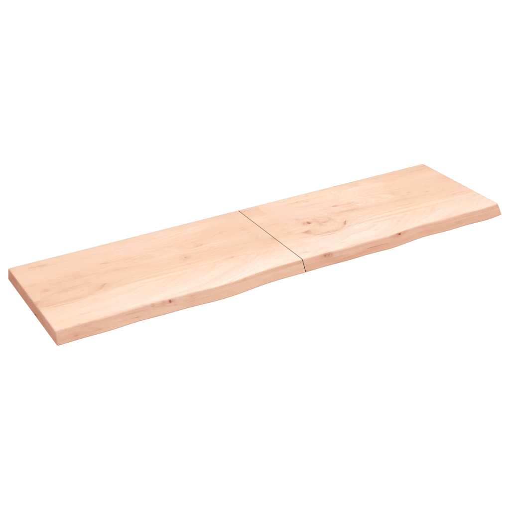 E-shop Multidom Nástenná polica 220x60x(2-6) cm, neošetrený dubový masív