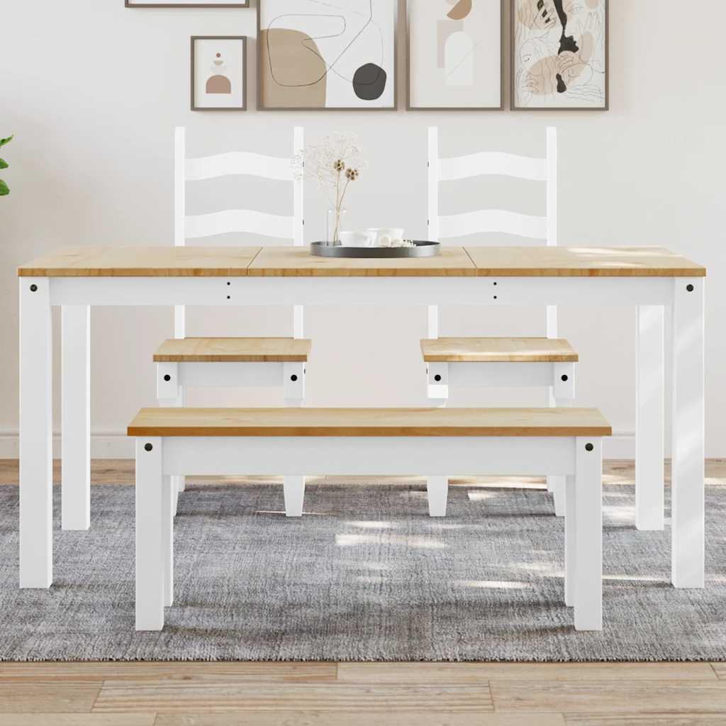 E-shop Multidom Jedálenský stôl PANAMA biely 160x80x75 cm borovicový masív