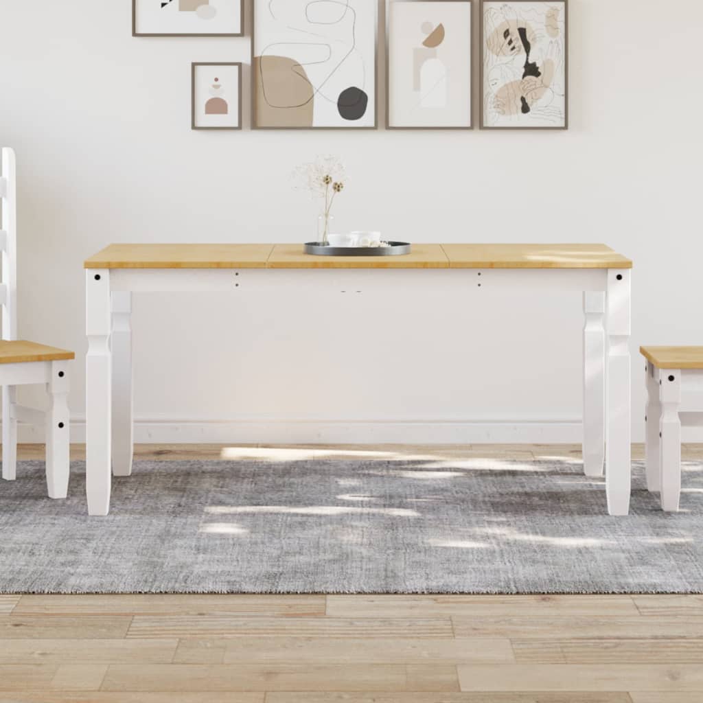 E-shop Multidom Jedálenský stôl Corona biely 160x80x75 cm borovicový masív