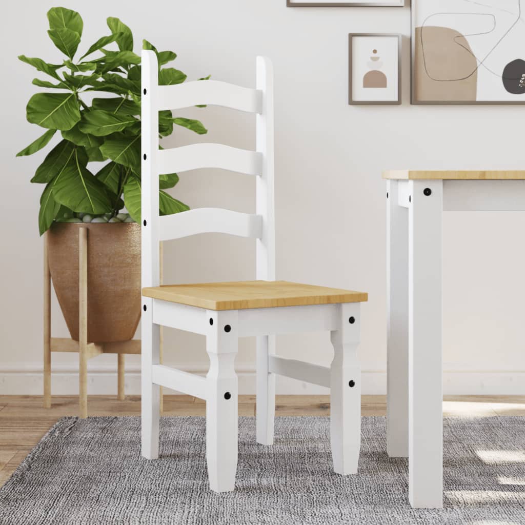 E-shop Multidom Jedálenské stoličky 2 ks Corona biele 42x47x107cm borovic.masív