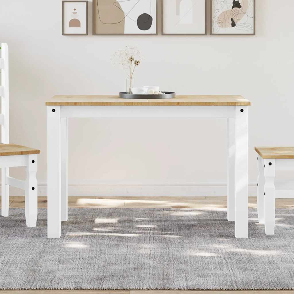 E-shop Multidom Jedálenský stôl PANAMA biely 112x60x75 cm borovicový masív