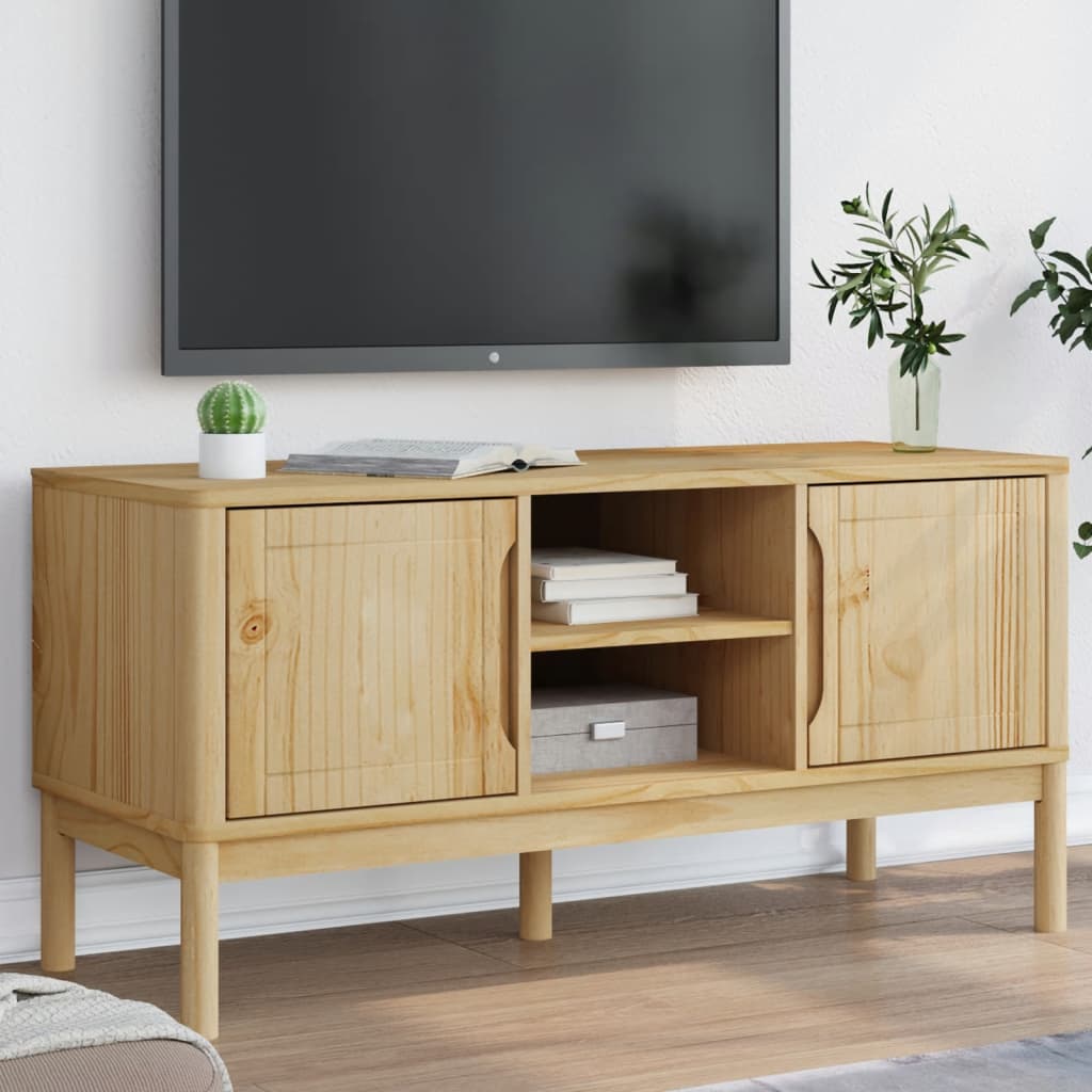 E-shop Multidom TV skrinka FLORO voskovohnedá 114x43x55 cm borovicový masív