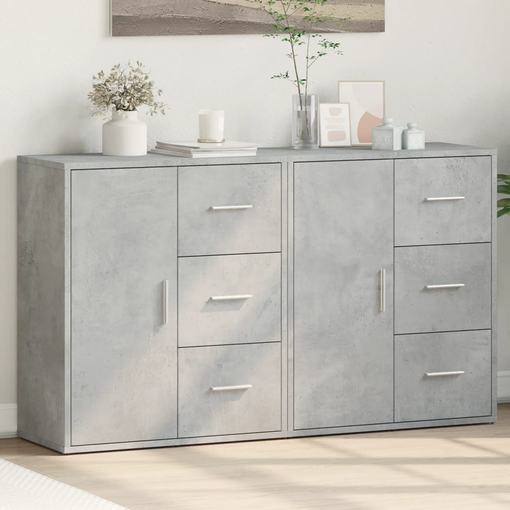 E-shop Multidom Komody 2 ks betónovosivé 60x31x70 cm kompozitné drevo