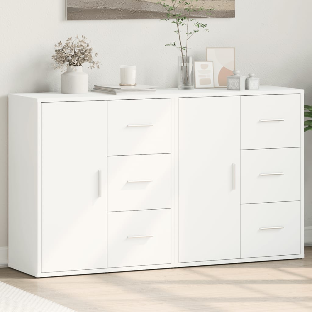 E-shop Multidom Komody 2 ks biele 60x31x70 cm kompozitné drevo