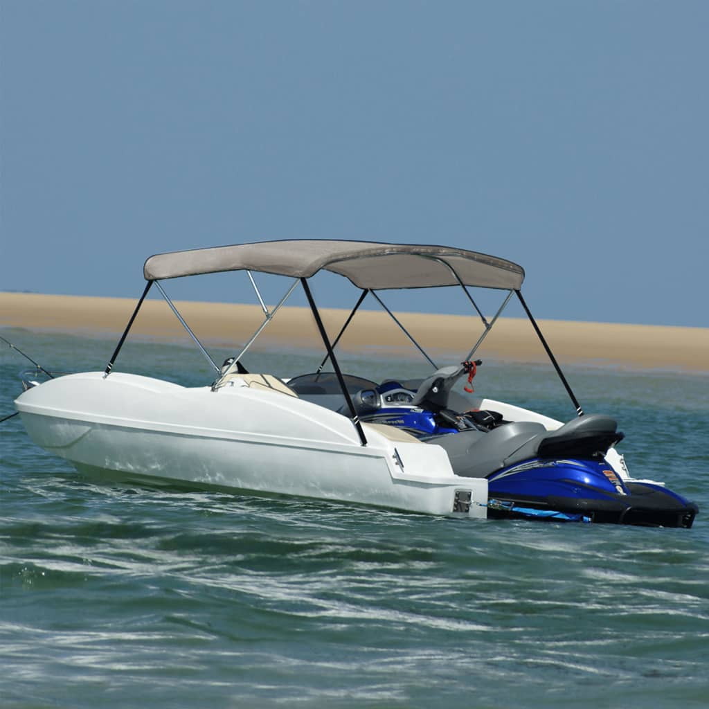 E-shop Multidom Strieška bimini s 3 oblúkmi sivá 183x196x137 cm