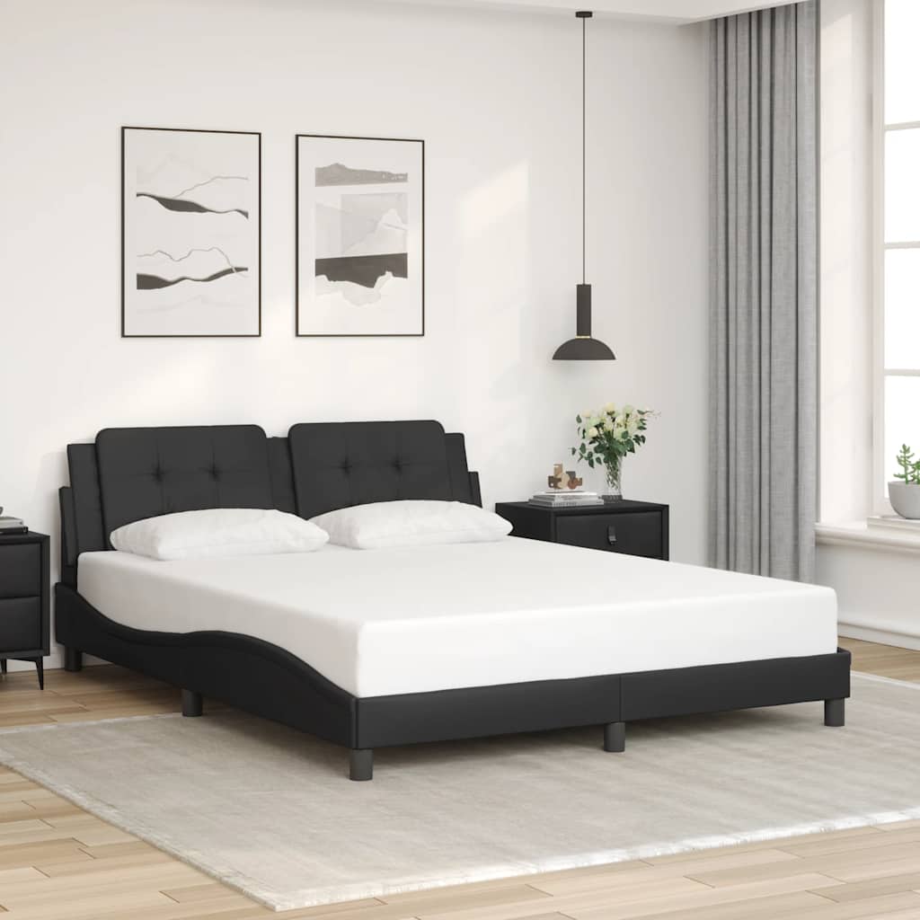 E-shop Multidom Rám postele bez matraca Zadar čierny 160x200 cm umelá koža
