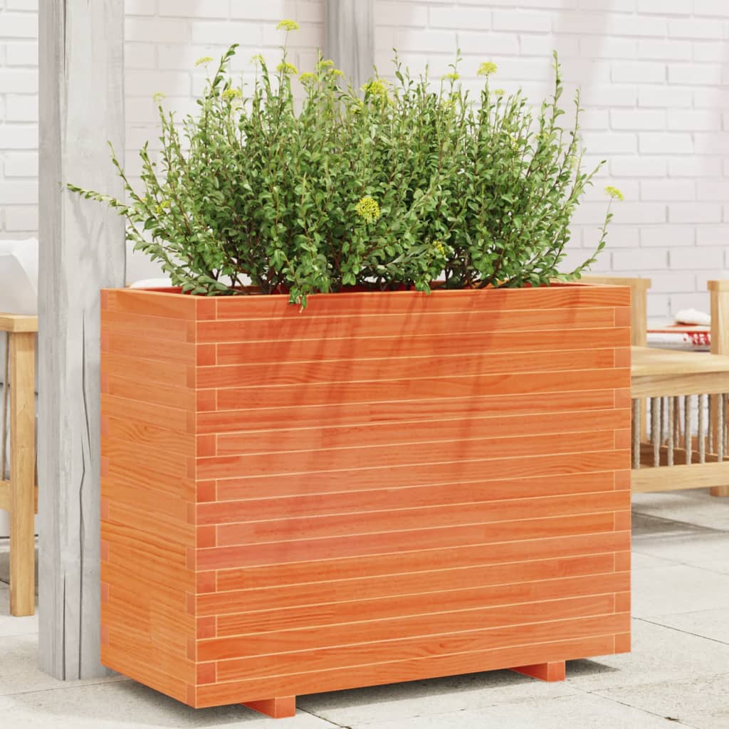 E-shop Multidom Záhradný kvetináč voskovohnedý 90x40x72 cm masívna borovica