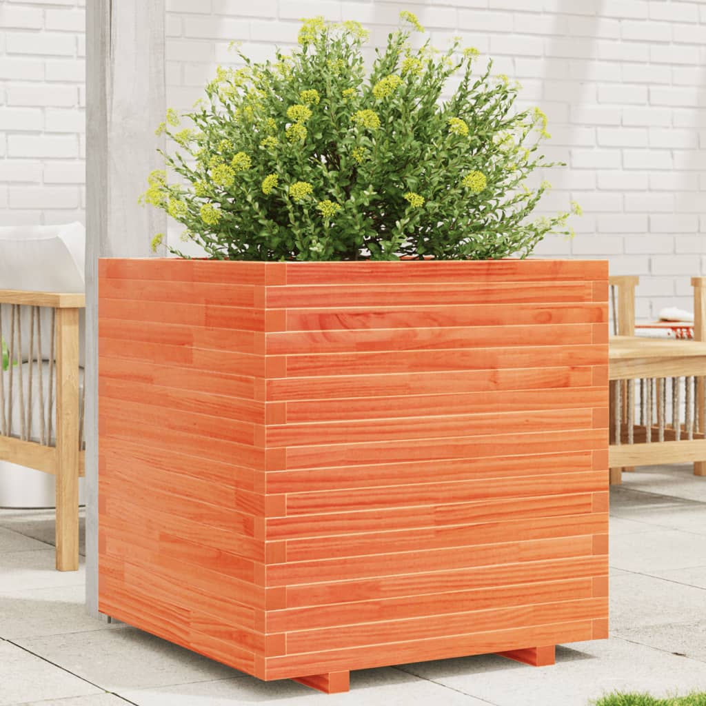 E-shop Multidom Záhradný kvetináč voskovohnedý 70x70x72 cm masívna borovica