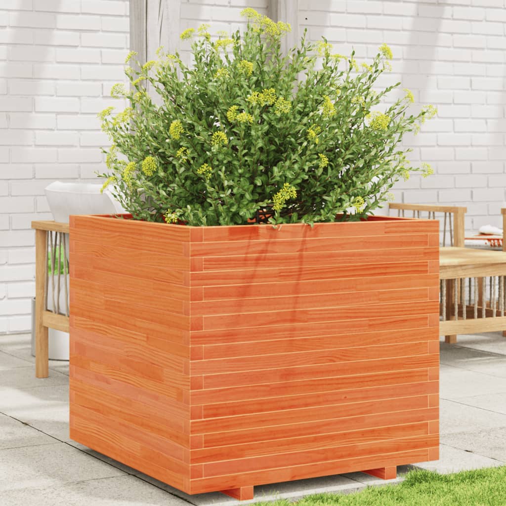 E-shop Multidom Záhradný kvetináč voskovohnedý 80x80x72 cm masívna borovica