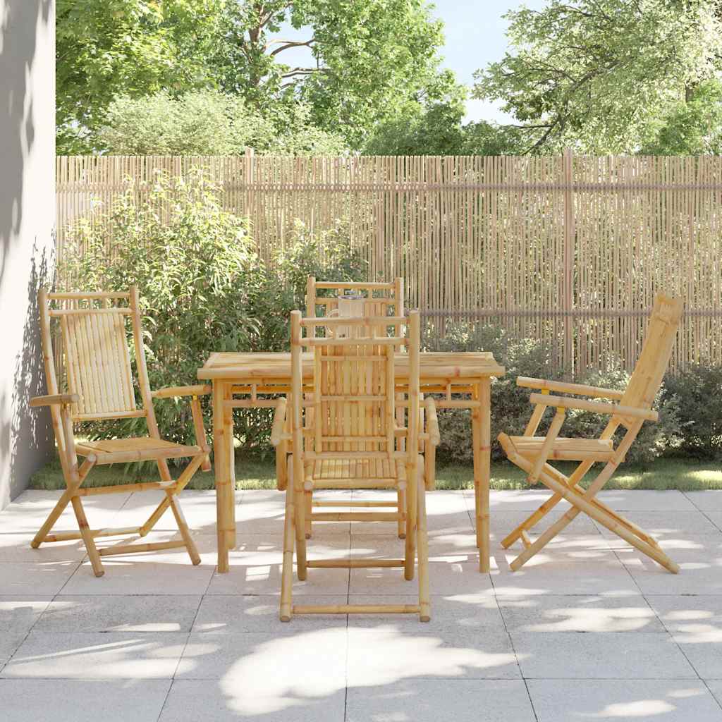 E-shop Multidom Skladacie záhradné stoličky 4 ks 53x66x99 cm bambus