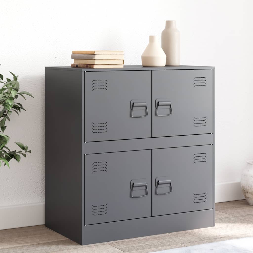 E-shop Multidom Komoda antracitová 67x39x73 cm oceľová
