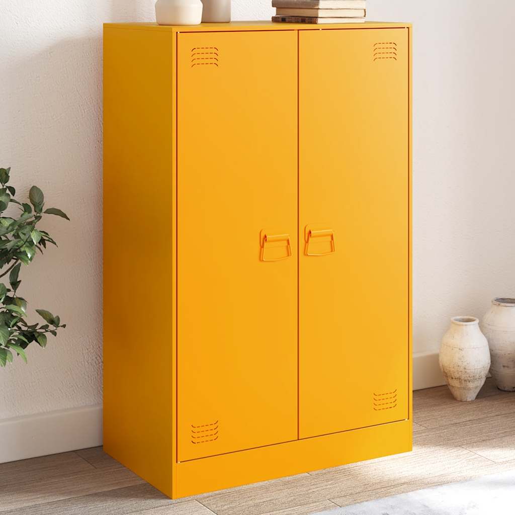 E-shop Multidom Komoda horčicovožltá 67x39x107 cm oceľ