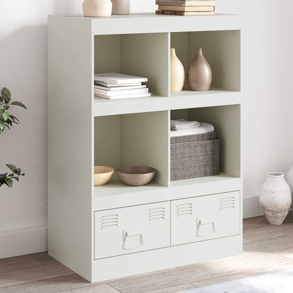 E-shop Multidom Vysoká skrinka biela 67x39x95 cm oceľová