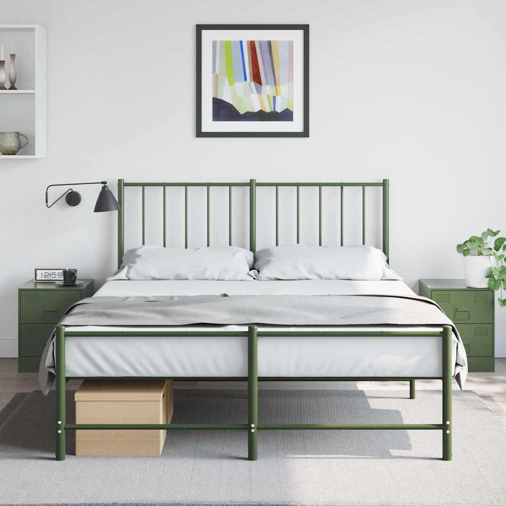 E-shop Multidom Nočné stolíky 2 ks zelené 34,5x39x44 cm oceľ