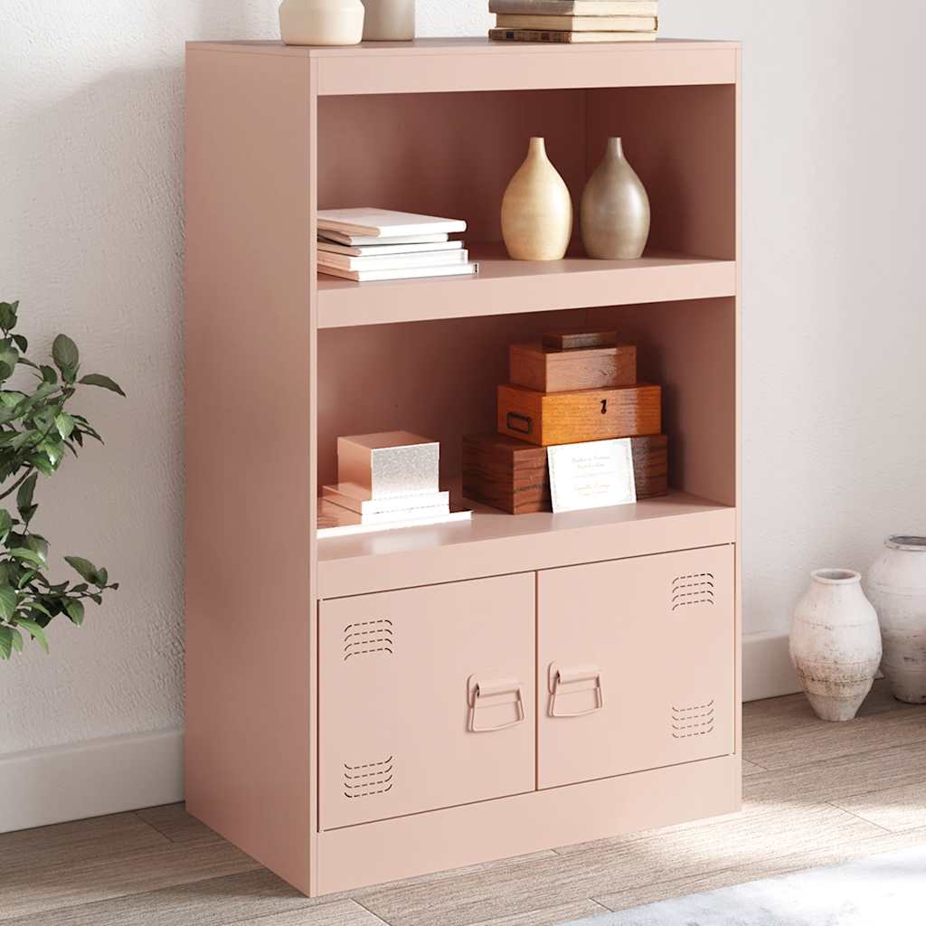 E-shop Multidom Komoda ružová 67x39x107 cm oceľová