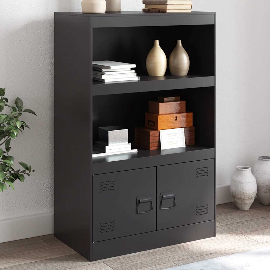 E-shop Multidom Komoda čierna 67x39x107 cm oceľová