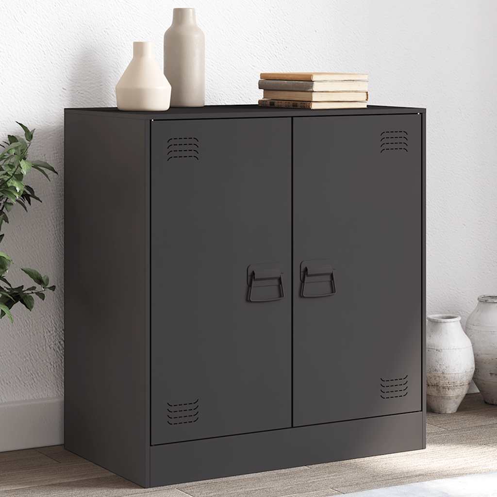 E-shop Multidom Komoda čierna 67x39x73 cm oceľová
