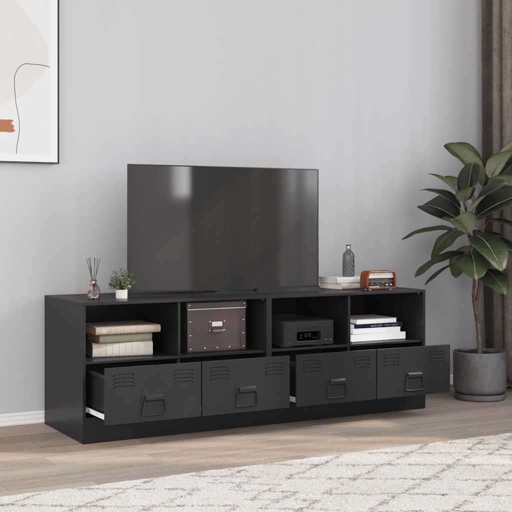 E-shop Multidom TV skrinky 2 ks čierne 67x39x44 cm oceľ