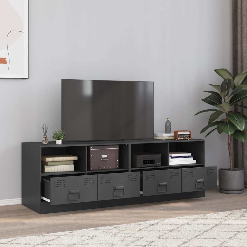 E-shop Multidom TV skrinky 2 ks antracitové 67x39x44 cm oceľ
