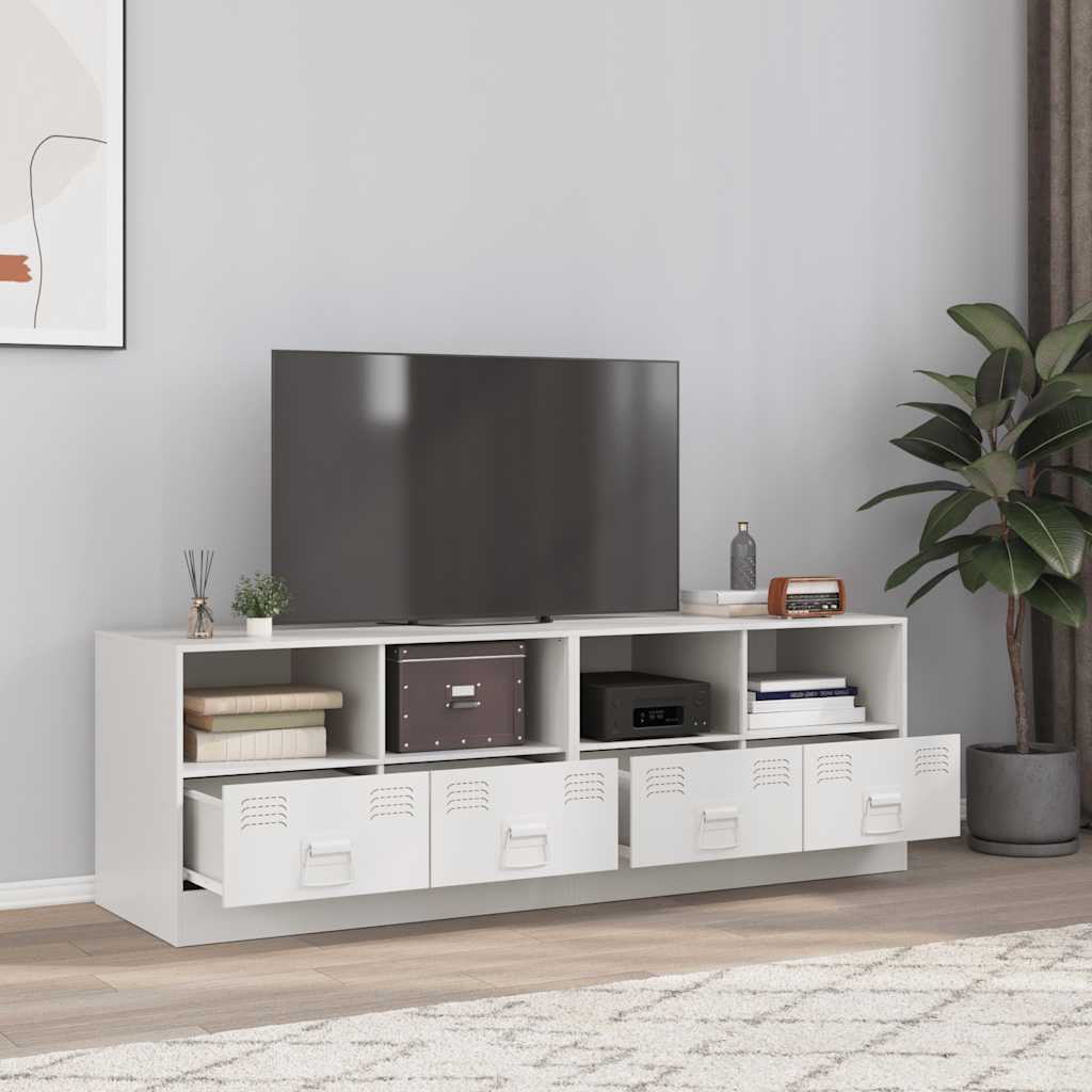 E-shop Multidom TV skrinky 2 ks biele 67x39x44 cm oceľ