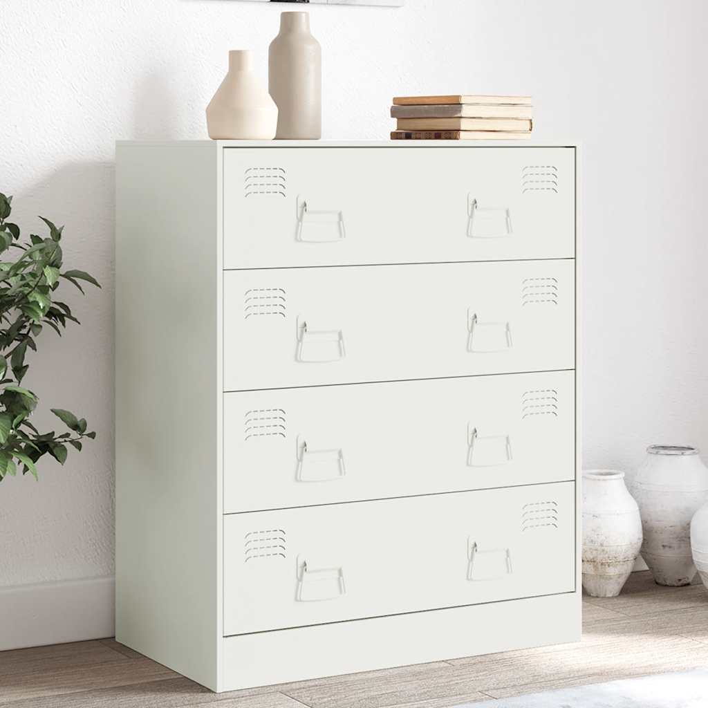Multidom Komoda biela 67x39x83 cm oceľ