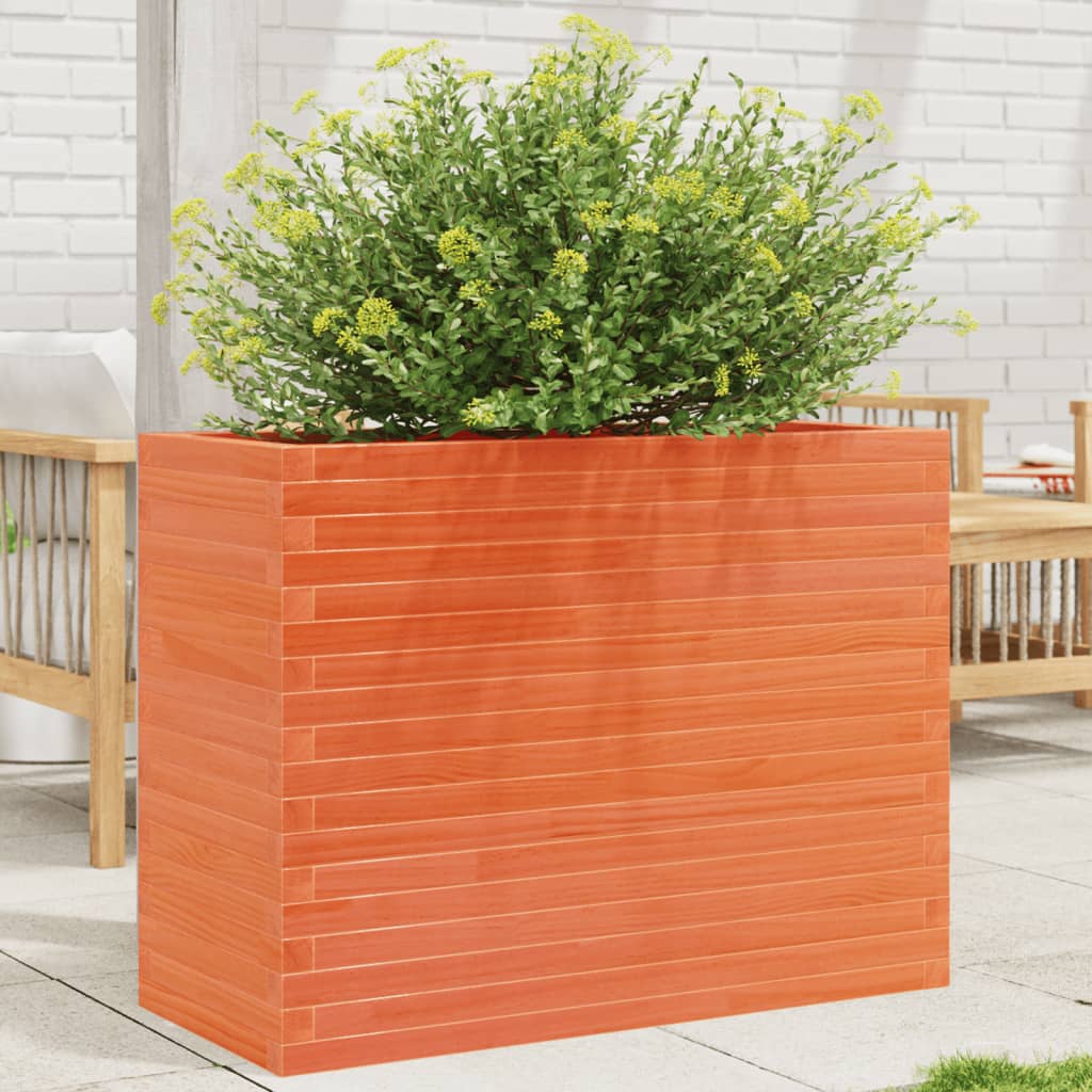E-shop Multidom Záhradný kvetináč voskovohnedý 90x40x68,5 cm masívna borovica