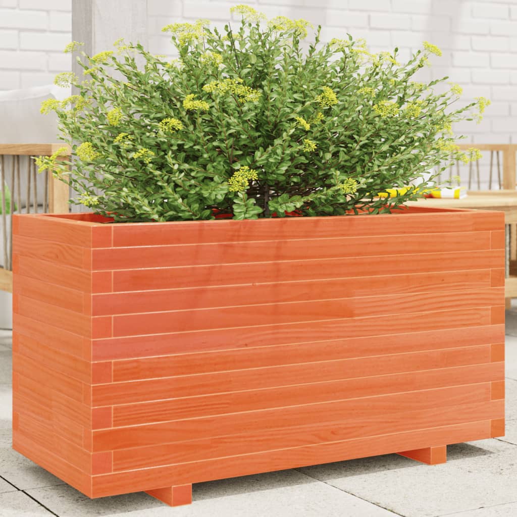 E-shop Multidom Záhradný kvetináč voskovohnedý 90x40x49,5 cm masívna borovica