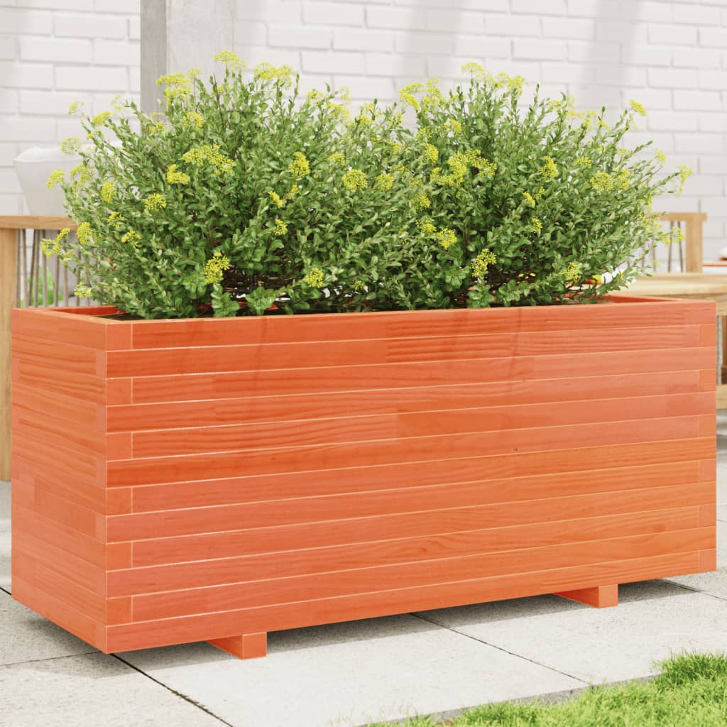 E-shop Multidom Záhradný kvetináč voskovohnedý 110x40x49,5 cm masívna borovica