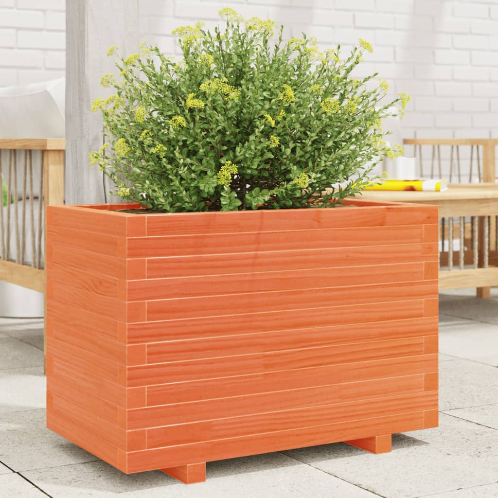 E-shop Multidom Záhradný kvetináč voskovohnedý 70x40x49,5 cm masívna borovica