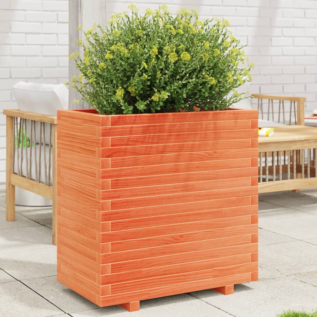 E-shop Multidom Záhradný kvetináč voskovohnedý 70x40x72,5 cm masívna borovica